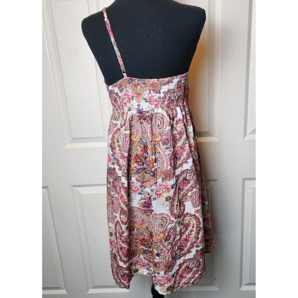 OndadeMar M Mini Dress One Shoulder Boho Paisley Festival Concert Prairie Resort - Picture 5 of 12